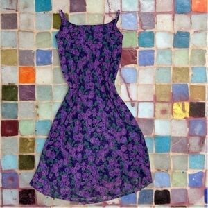 Vintage Purple Rosette Maxi Dress